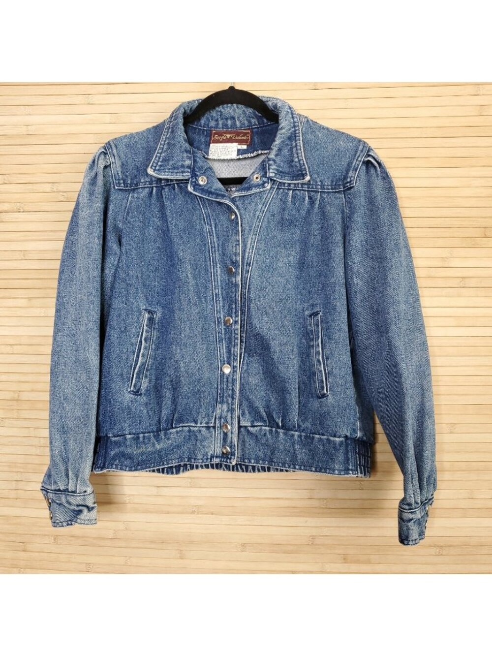 Vintage Sergio Valente Button Up Jean denim jeans Jacket sz L womens